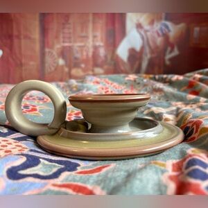 3/$10 Large Vintage Canadian Studio Pottery Candle Holder